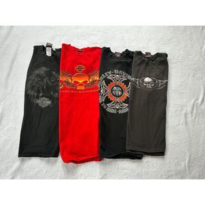 Harley-Davidson Vintage 2003 Tee Shirt/ Sleeveless Lot of Four, Size L Black/Red
